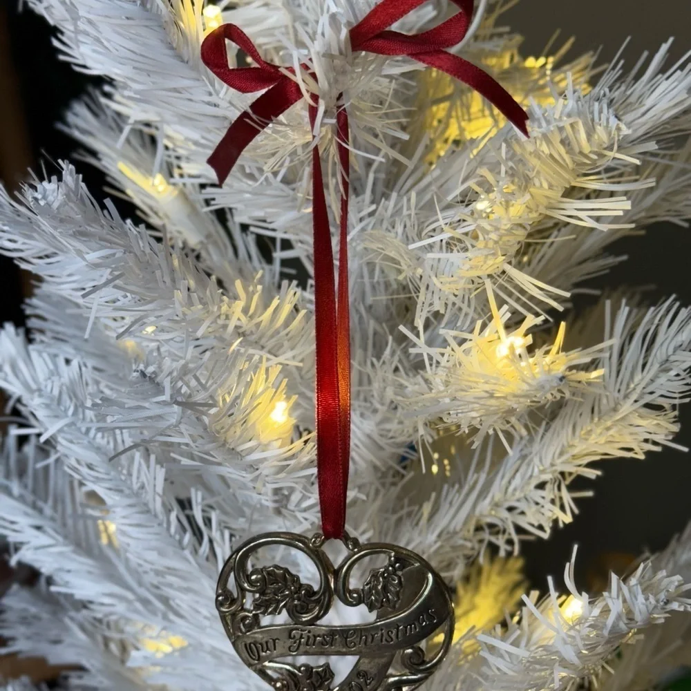 2002 Silver Heart Our First Christmas Ornament